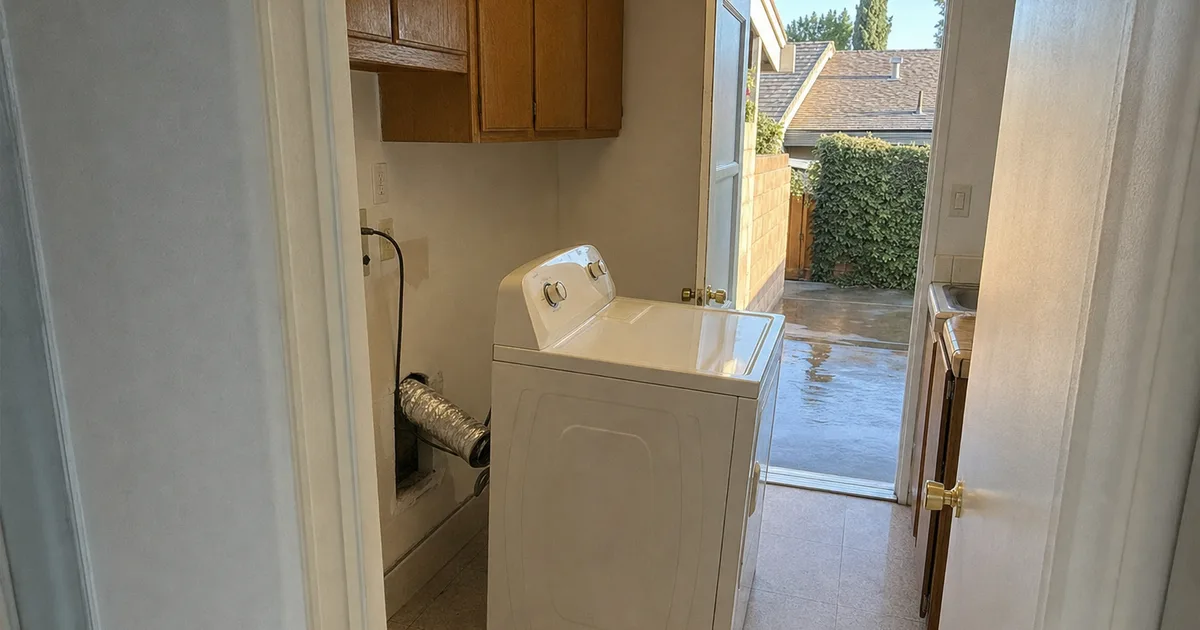 A Home Dryer Pulled Out From The Wall in Manhattan Beach, CA