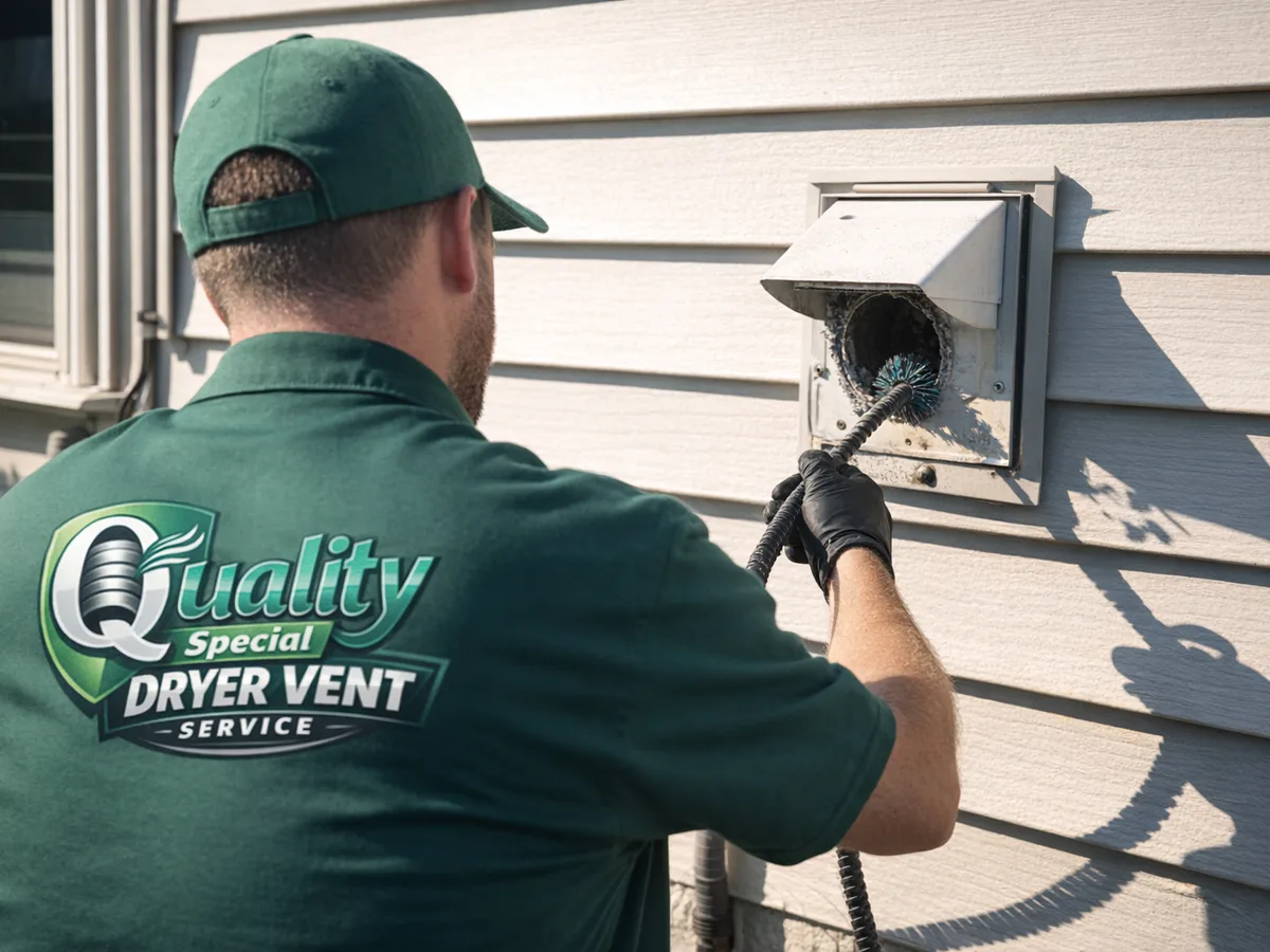 dryer vent cleaning technician on the job in Manhattan Beach, CA